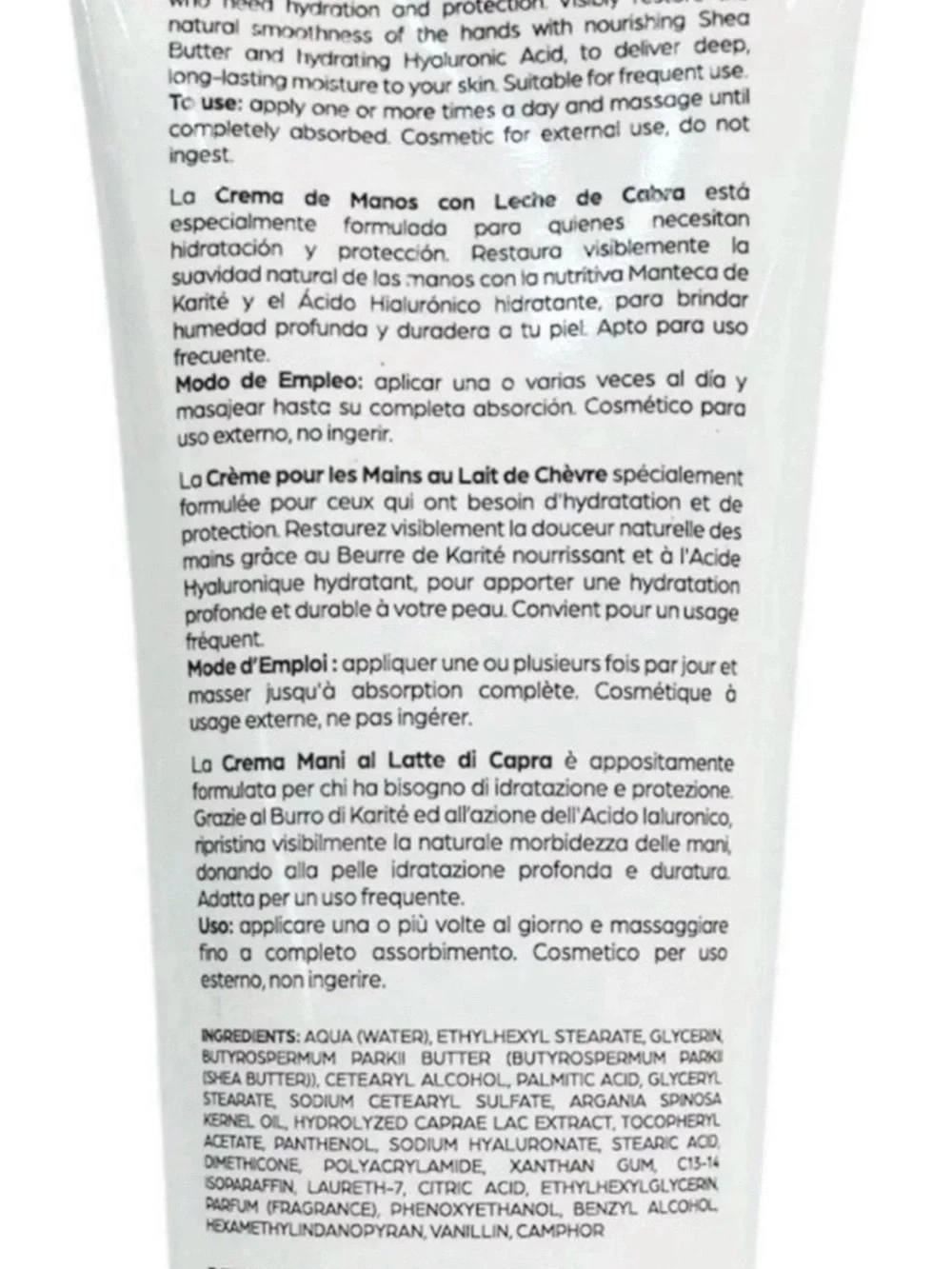 Delfanti Goat's Milk Moisturizing Hand Cream - White